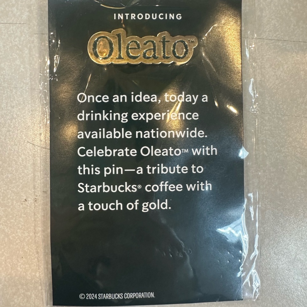 Oleato Starbucks pin